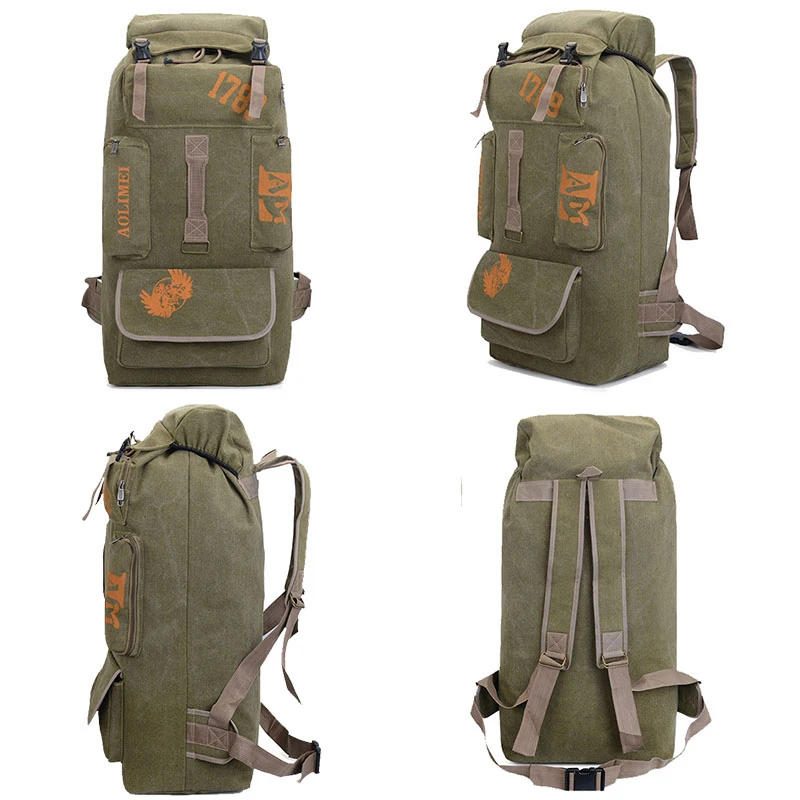 Cost effect 100L custom waterproof canvas military outdoor sports tactical backpack travel
