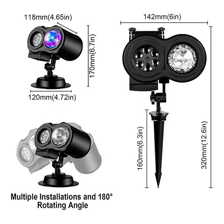 Portable Christmas Halloween Projector Lights 16 Slides 10 Colors LED Light with Remote Control for Indoor Outdoor