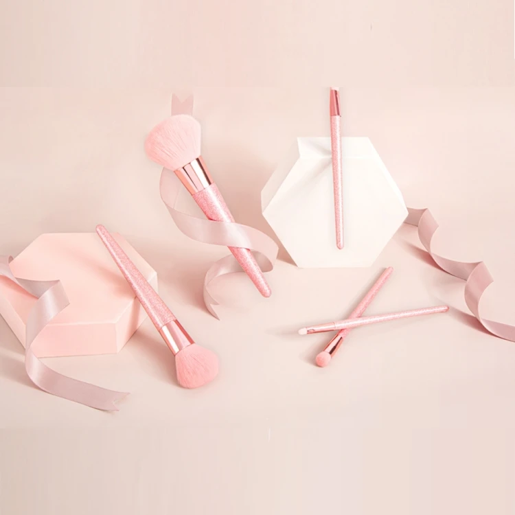 Fashion Sexy Glitter Spray 5pcs Make Up Brushes Luxury Professional Private Label Makeup Brush Set