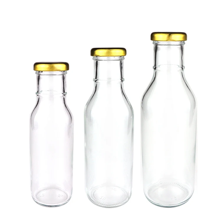 250ml, 350ml, 500ml 16 oz clear bbq sauce glass stout bottle hot sauce glass bottle shape for sauce