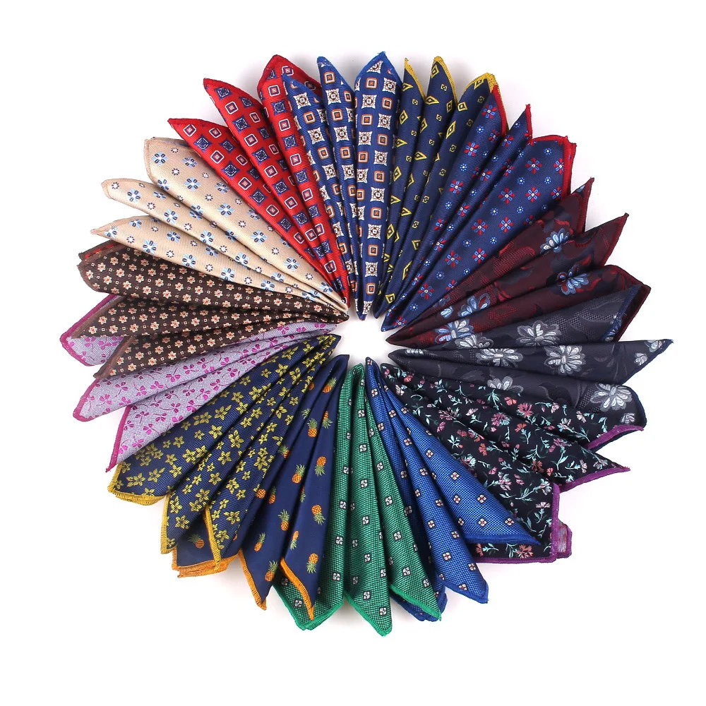 Royal Blue High Density Men Suit Hand Rolled Silk Solid Pocket Squares for Wedding