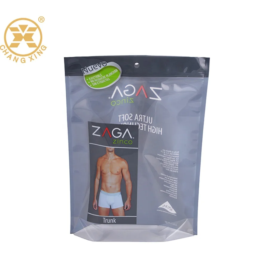 Reclosable Printed Zip Lock Plastic Bag With Body-shaped Window for Women Underwear/ Garment/ Mens Underwear