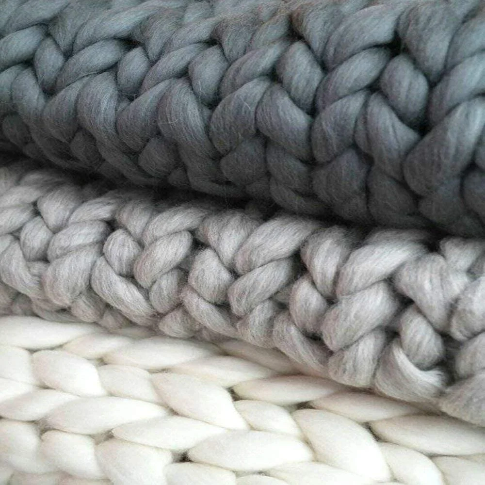 
Chunky Yarn 6cm Extreme Arm Knitting Giant Shape Acrylic Winter Blanket Blankets Throws 