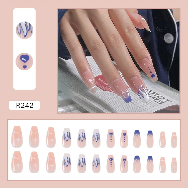 Wholesale Private Label 24pcs/box Packaging Press On Nail Wholesale Fake Nails Custom Finger Nails