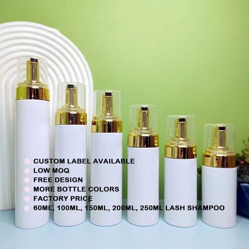 lash cleanser shampoo logo korea  matte private-label lash shampoo bottles bulk personalize 3d packaging box 100ml