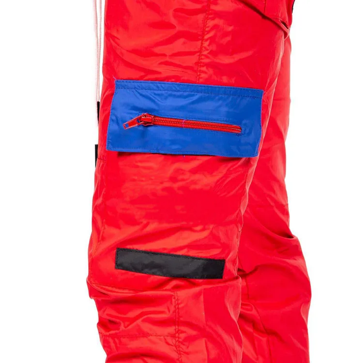 OEM Custom Cargo Mens Elastic Waist Pants Nylon Casual Trousers Sweats Stacked Joggers Sweatpants Pants With Pockets