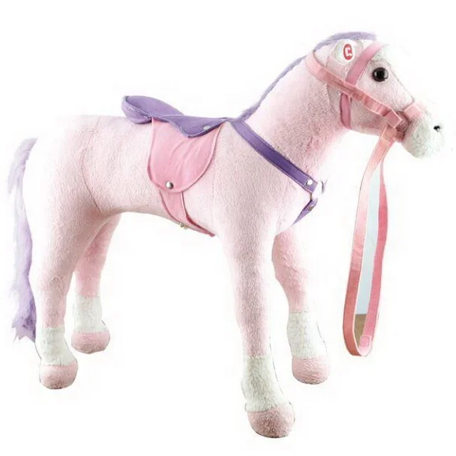 NEW plush standing brown horse plush ride on horse toy