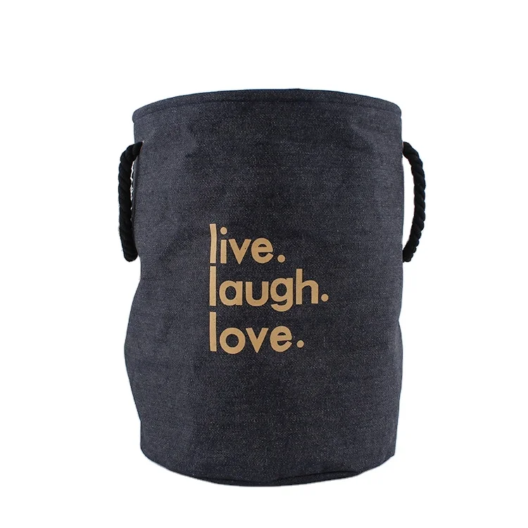 Custom design large capacity fabric foldable collapsible laundry basket