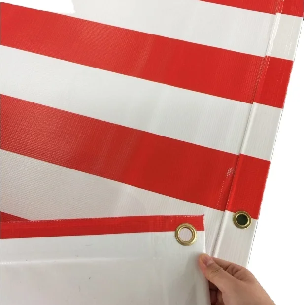 650gsm custom size polyester double color waterproof striped fabric tarp for event