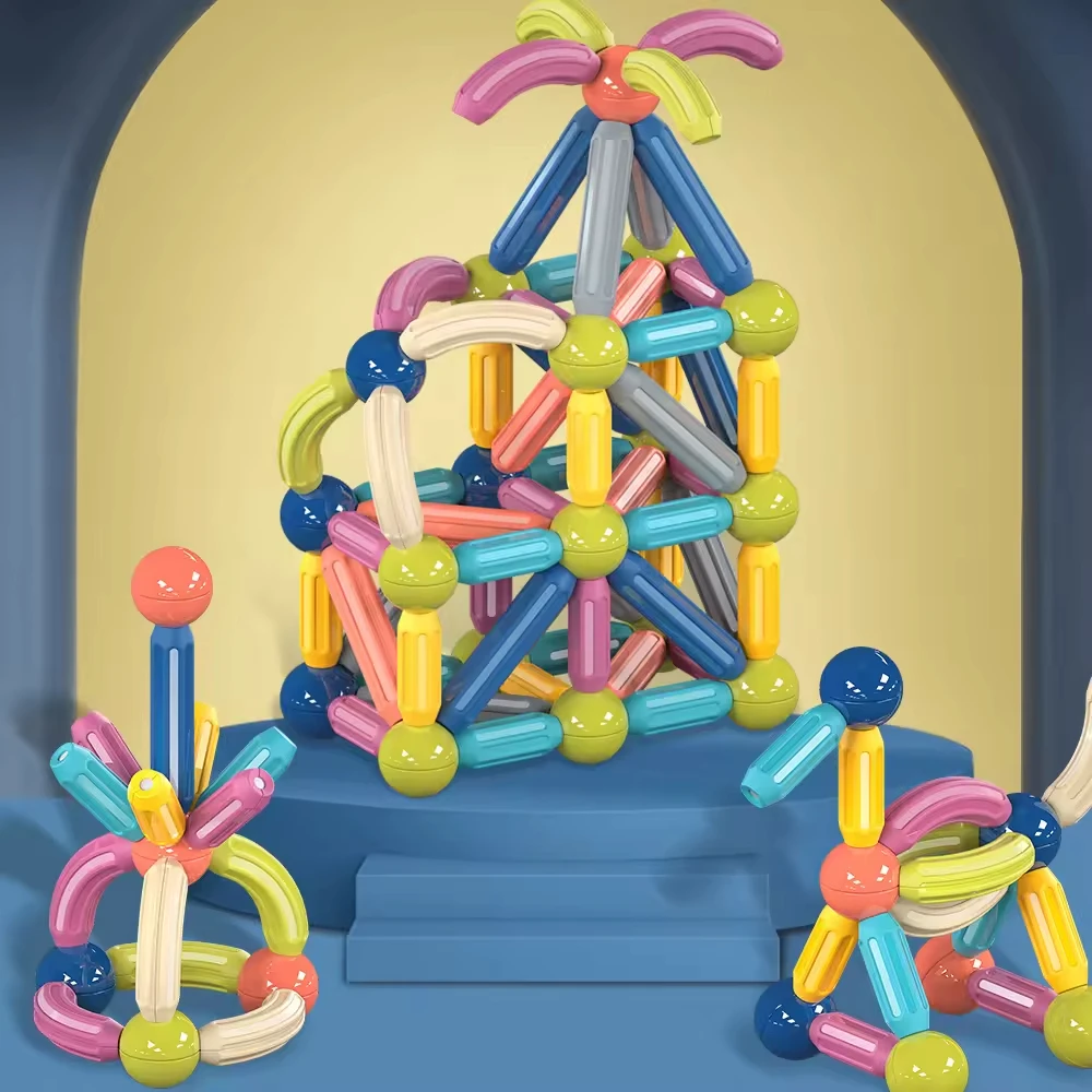 Seamind Magnet Ball Toys Magnetic Stick Game Educational Magnetic Building Sticks Balls And Rods For Kids