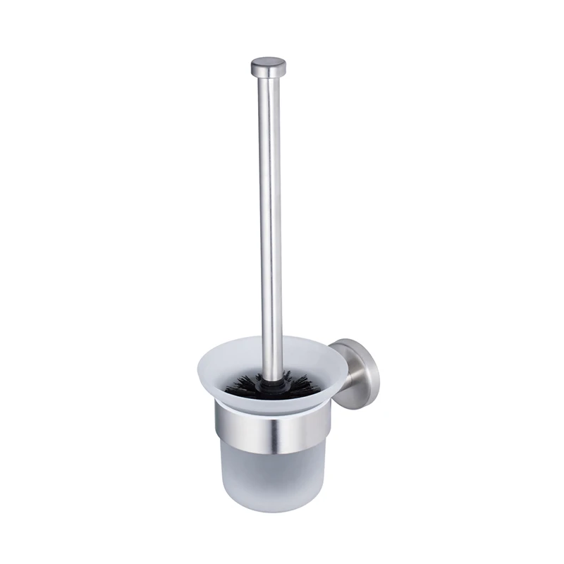 Bathroom products home/bathroom wall mounted toilet brush set with frosted glass cup