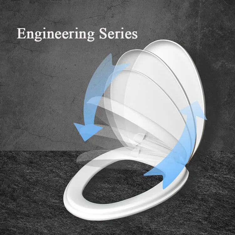 Chinese Sanitary Factory Bathroom Accessory Quick Descent PP Material Thin Toilet Seat Cover Lid