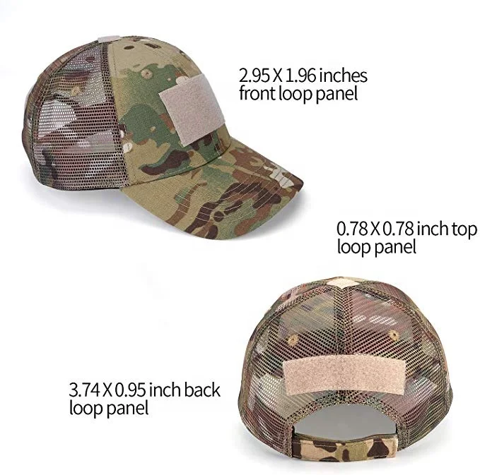 Outdoor Air Mesh Tactical Cap with Adjustable Strap Highly Breathable Hunting Hat Camo Green