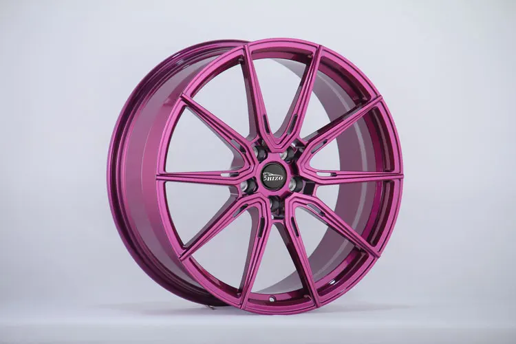 Rizo design custom gold luxury monoblock multi spoke 5 stud via jwl forged wheels