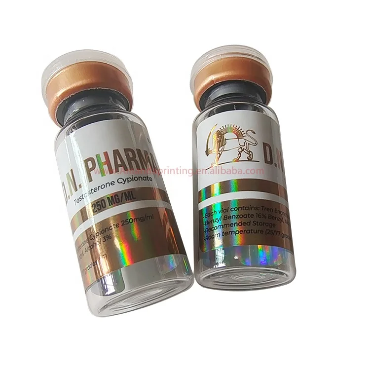 V-535 Free design custom printing hologram gen pharma 2ml 10ml vial label glass bottle labels