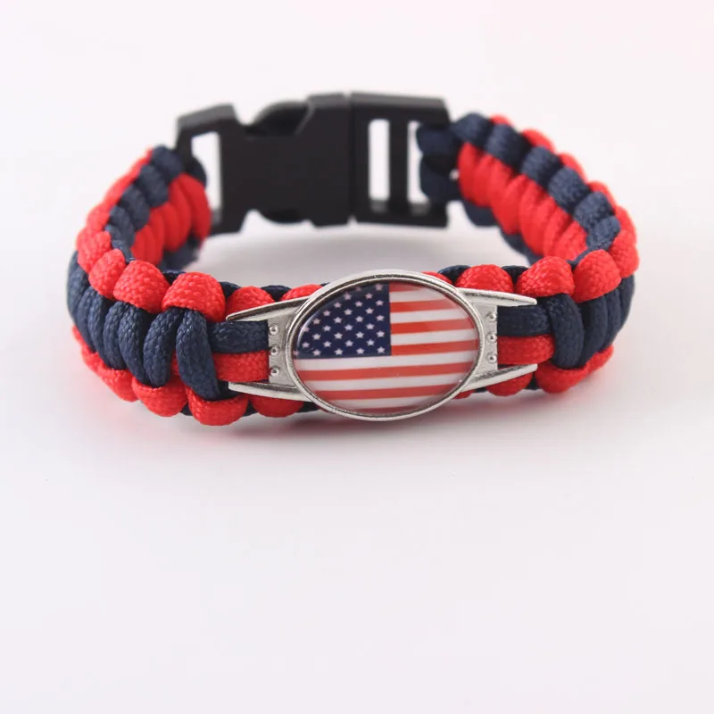 Ukraine Flag Outdoor Survival Wristband Paracord Bracelet Men Camping Portable Emergency Buckle Bangle Handmade Rope Bracelets