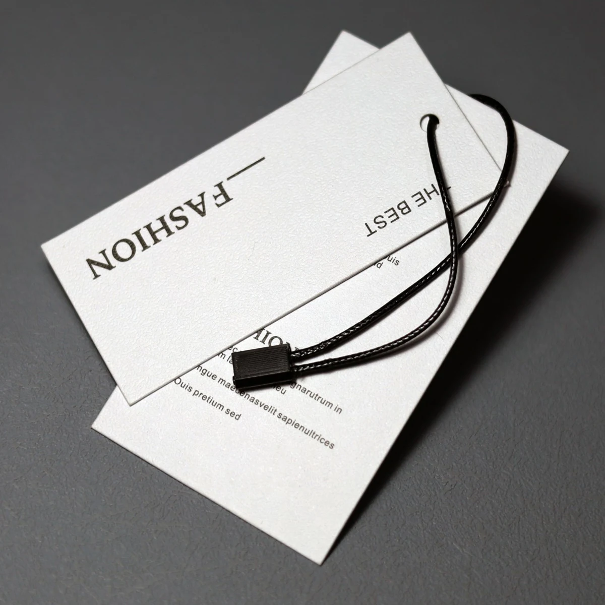 Cotton Clothes Garment Hang Tag String Wax Rope Snap Lock Pin Loop Fastener Ties For Tags