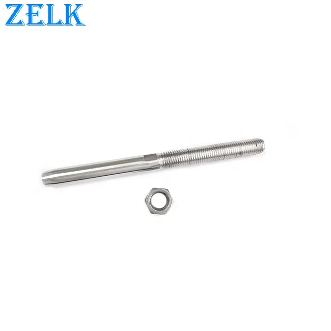 SUS304 316 Stainless Steel Swage Stud with External Thread Terminal and Nut