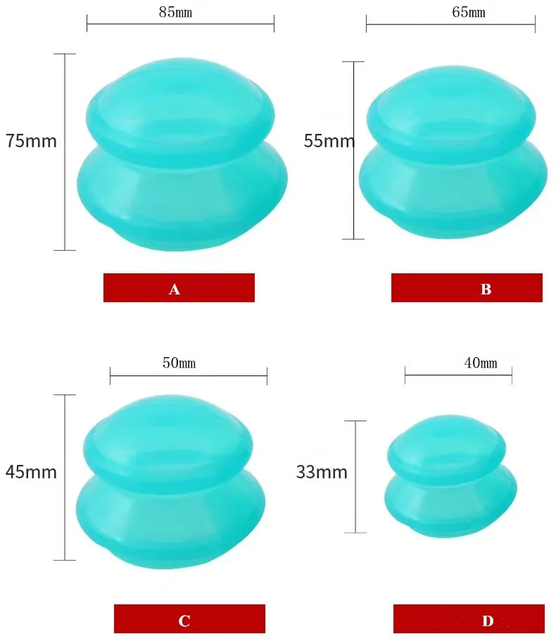 Silicone Massage Cups Vacuum Cupping Body Massager  Suction Cupping