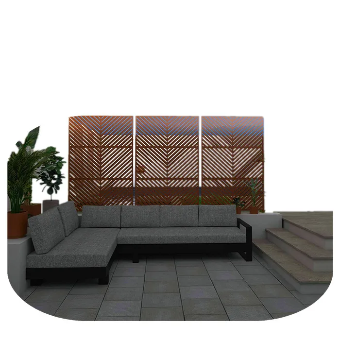 Corten стальные экраны для конфиденциальности открытый сад конфиденциальность художественные металлические панели corten стальной садовый экран