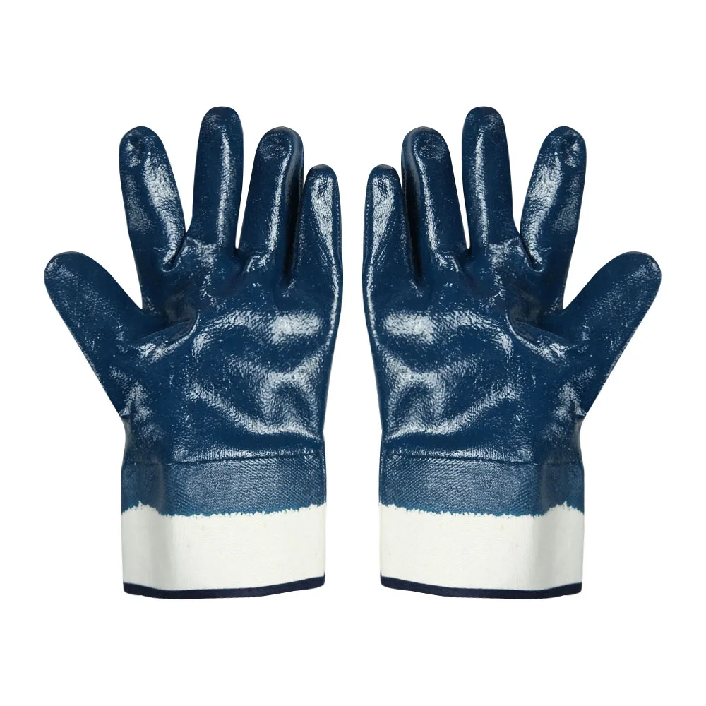 Waterproof Nitrile Coating Gloves Household Industrial Use Comfortable Safety Work Gloves Nylon Construction General Purpose