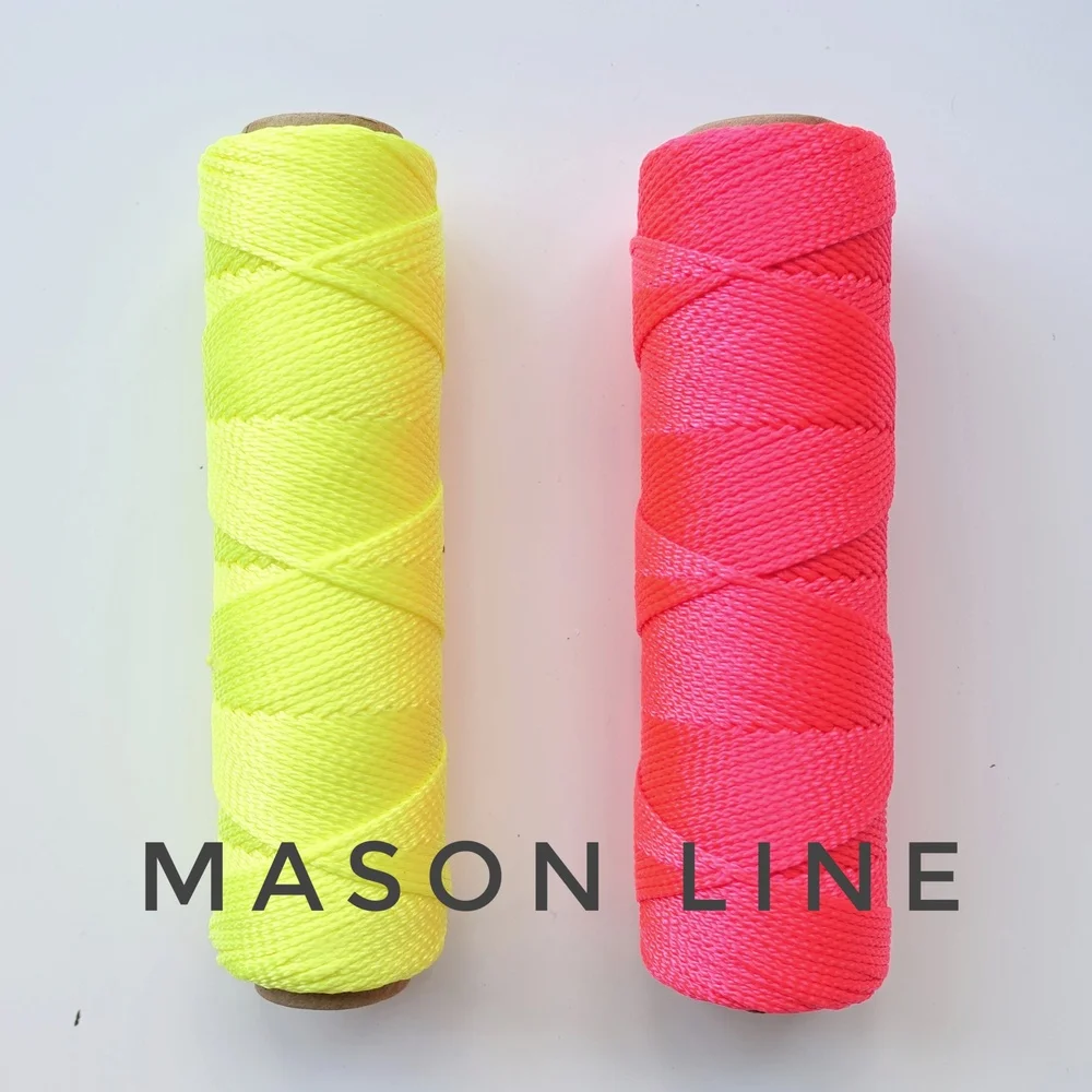 250-ft  #18 Braided Nylon Mason Line Chalk Rope Abrasion Rot Mildew Resistant Masonry Marine Fishing DIY Rope Crafting Gardening