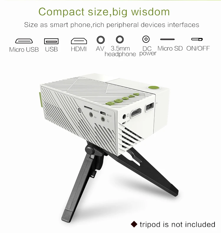 2020 portable Interactive Projector, Mini Smart Pico Projector Projector Stand