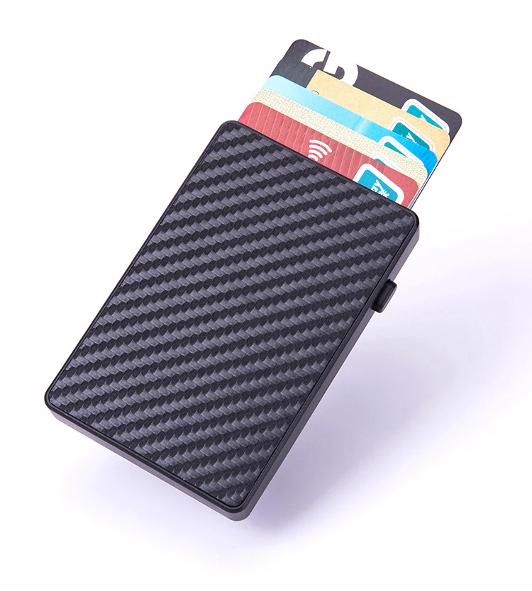  Luxury Vegan Carbon Fiber Wallet Ultra Slim Minimalist Bifoldcustom Rfid Blocking Money