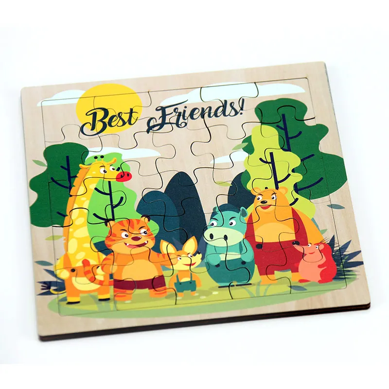 High Quality Education Jigsaw Toy Wooden Zoo Puzzle for Kids