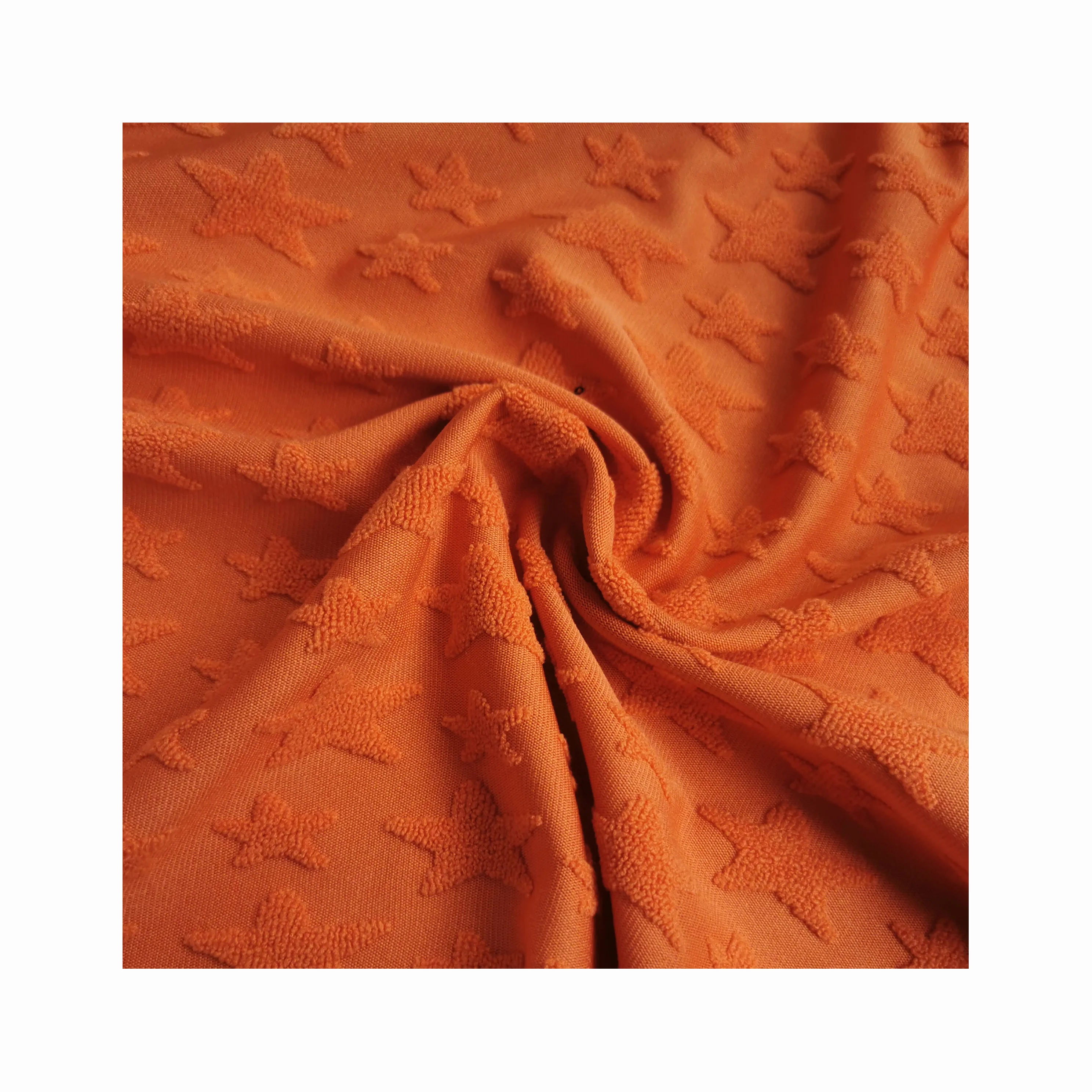 Factory made towel fabric Jacquard stars knitting plaid fabric 100% polyester for towel