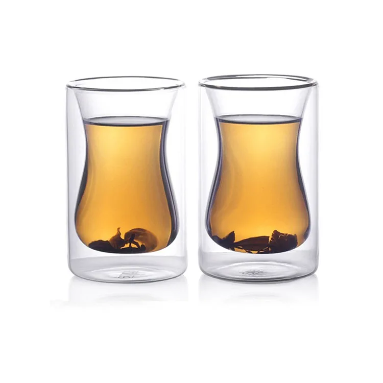 150ml Tea Coffee Cup Double Wall Insulated Borosilicate Glass Turkish Style Tea Cup