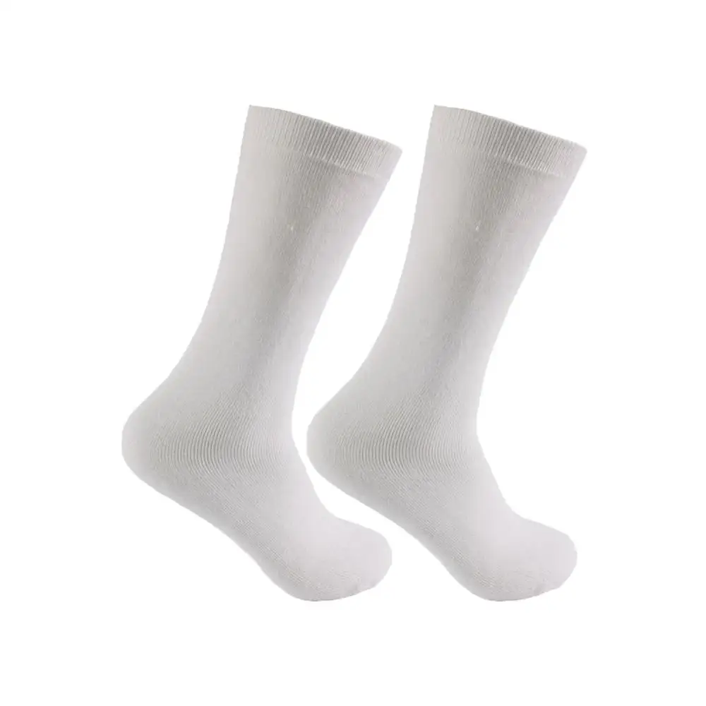 men custom sublimation polyester blank white socks