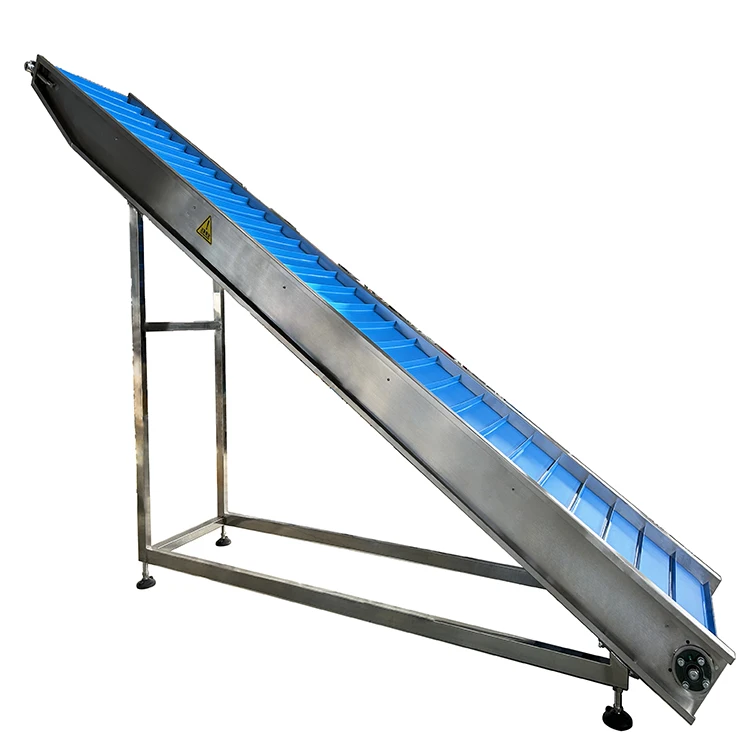 Yuji food machinery high efficiency hot selling stainless steel PU belt climbing conveyor