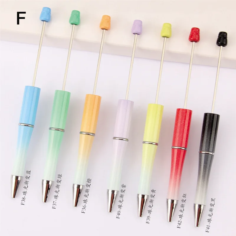 Factory Price Personalized Diy Unique Spacer Metal Pens With Bead Ballpoint 77 Colors Plastic Beads For Bead Pens