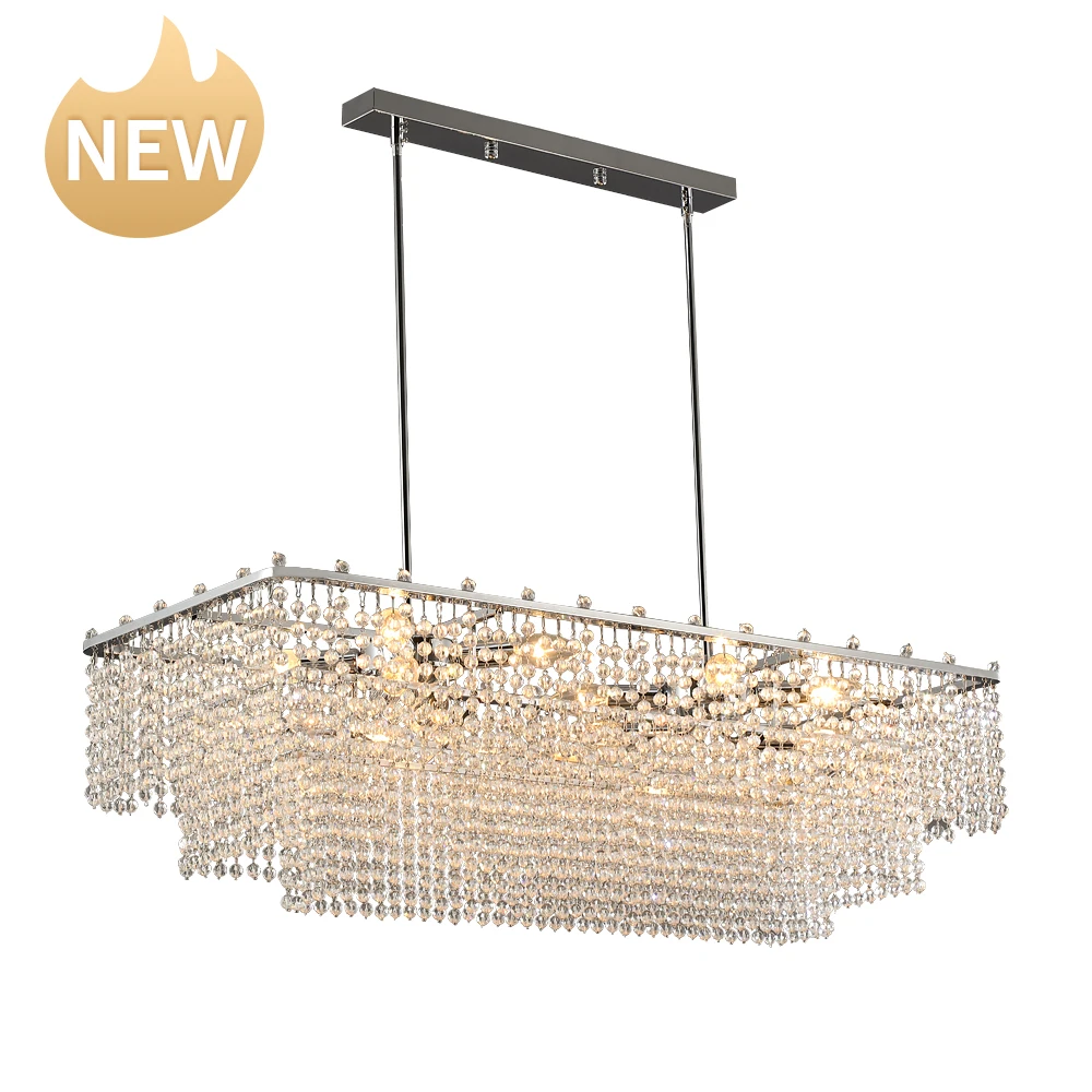 Customized Nordic Modern Hotel Lobby Villa Pendant Light Luxury Beading Crystal Chandelier