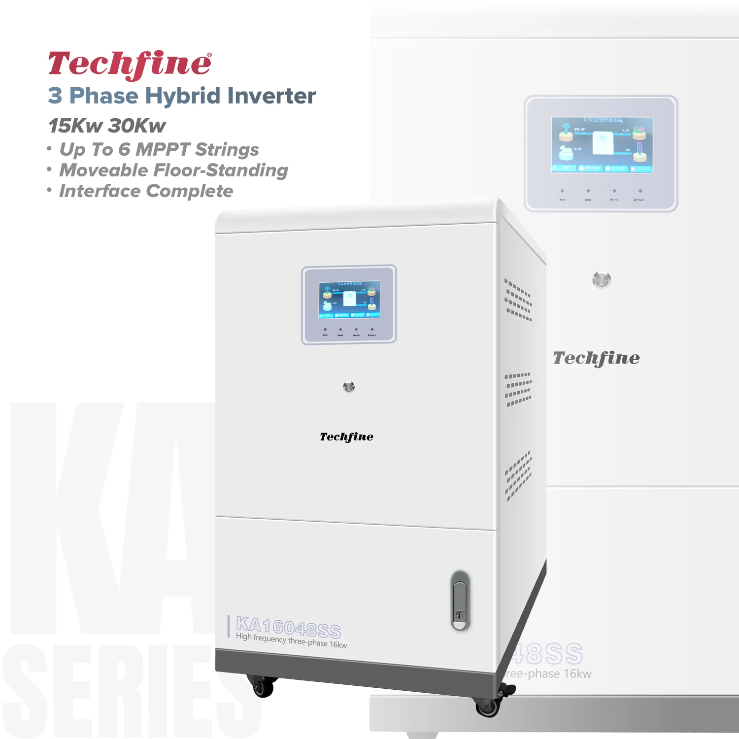 Floor standing 15Kw 30Kw Pure Sine Wave three phase solar energy Inverter 380V Ac 3 Phase hybrid pv Inverter for residential