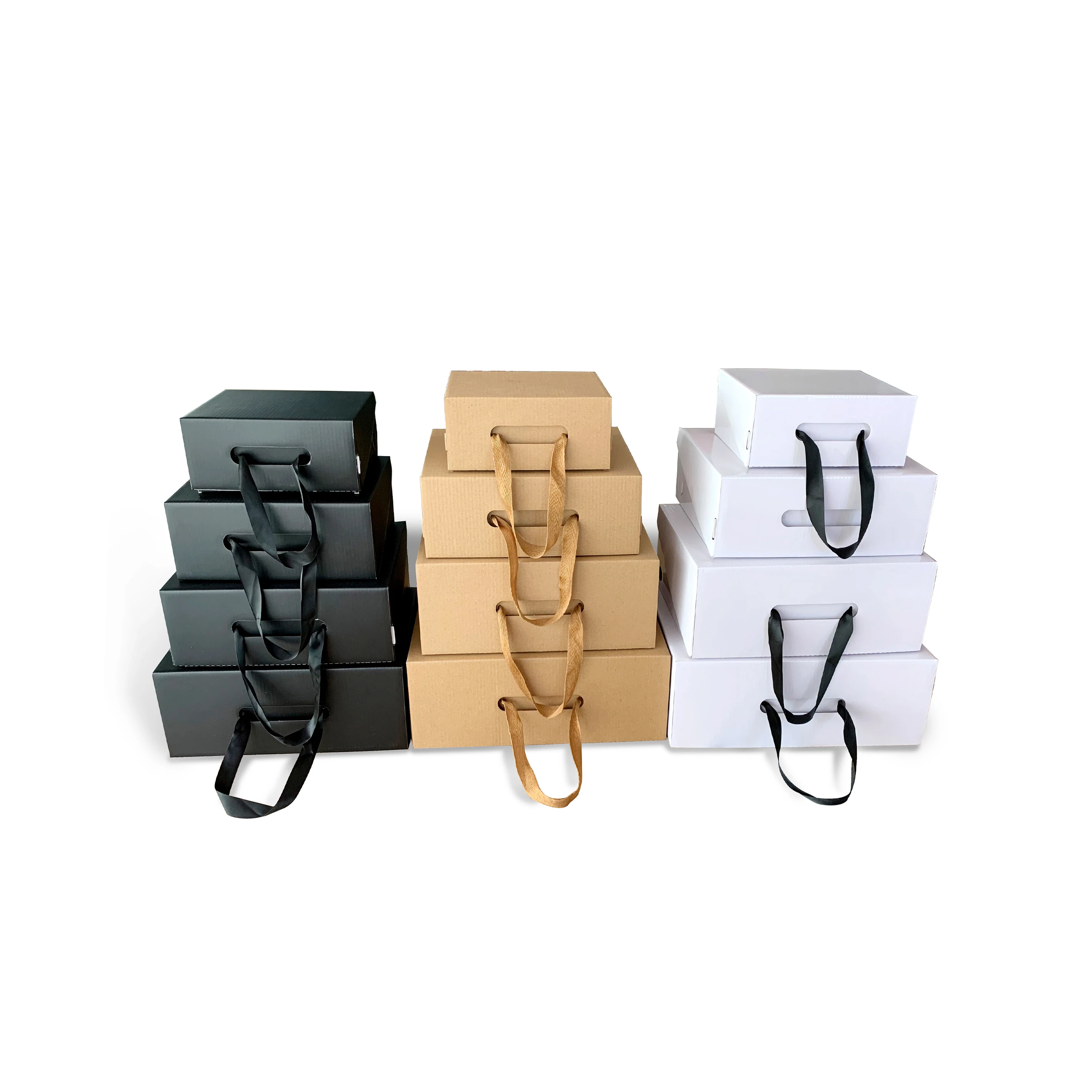 Custom Corrugated Cardboard Handbag Boots Heel Sneaker Sho Packaging Boxes With Ribbon Handle