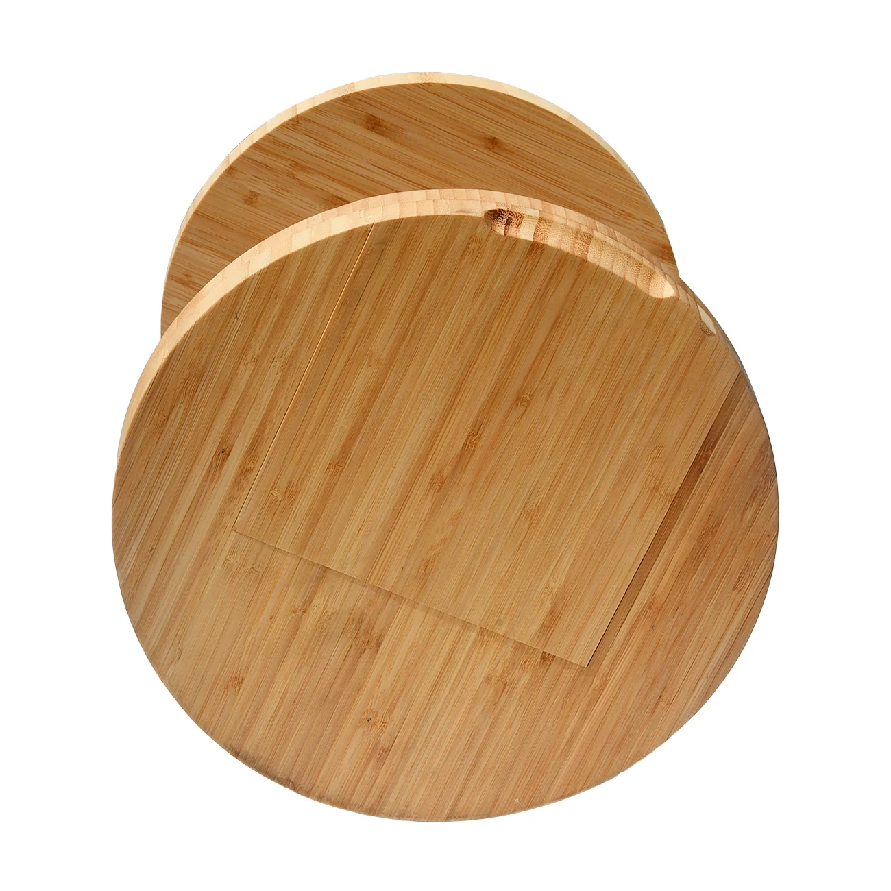 Wholesale Round Bamboo Wood Cupcakes Stand Display Cheese Board With Hidden Drawer