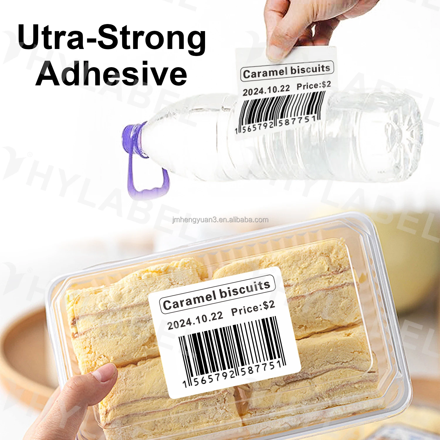 Custom Linerless Direct Thermal Adhesive Label Roll Silicone Glassine Lineless Continuous Roll Thermal Linerless Label