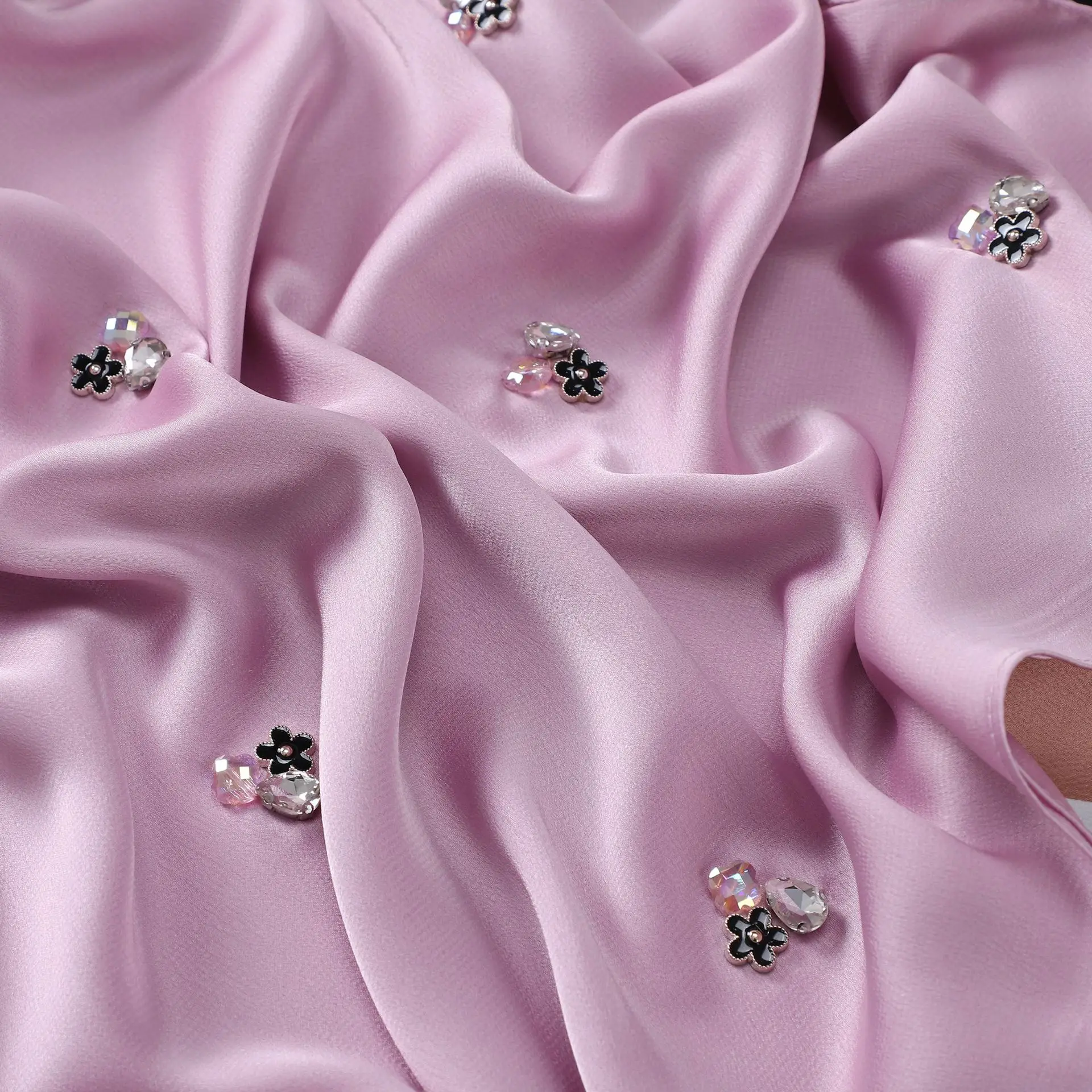 Шаль для kleid Шелковый высококачественный хиджаб и подходящий подголовник пудра креп атласный дизайн модный Магнитный головной платок