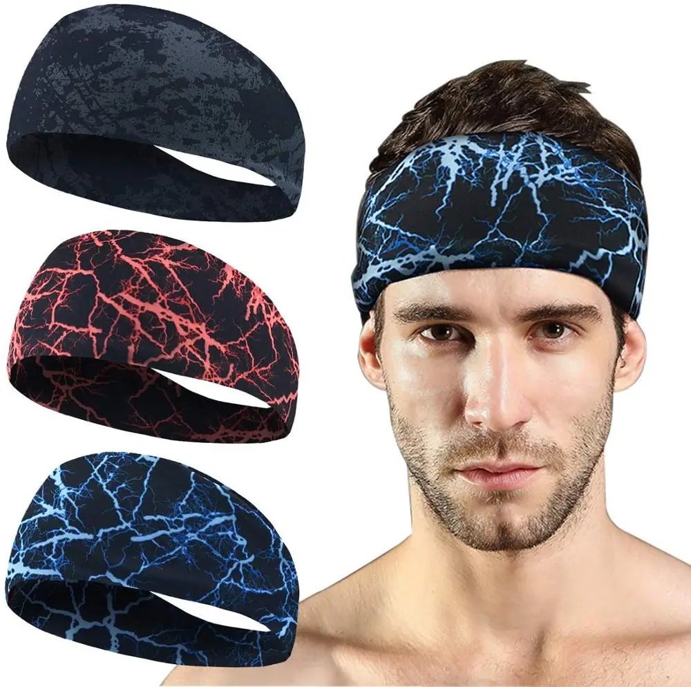Custom printing wide sport  headband workout hairband  quick drying fit yoga sweatband  custom logo free