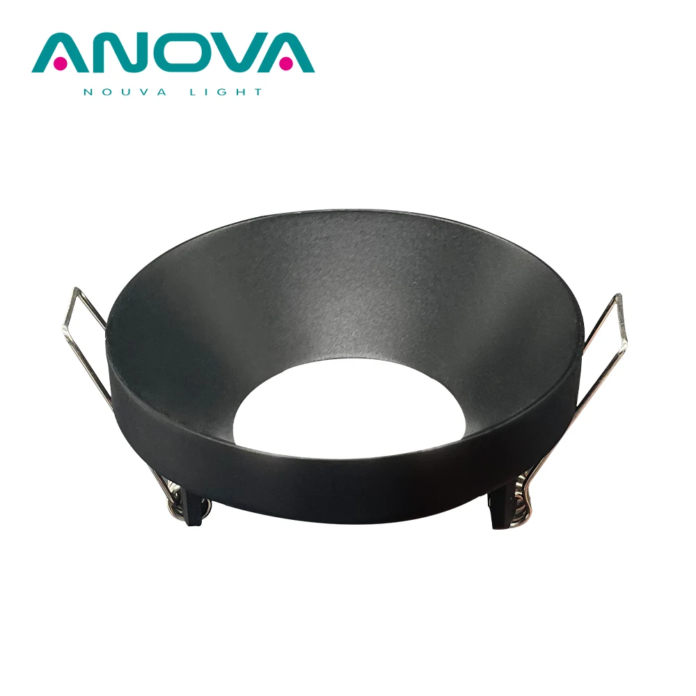 Fixed GU10 downlight frame black anti glare ceiling semi-mounted downlight housing