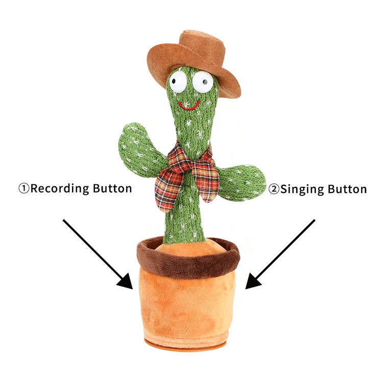 New design Singing Dancing talking Cactus Toys Soft Plush Electric Toys Stuffed dancer cactus usb Toy