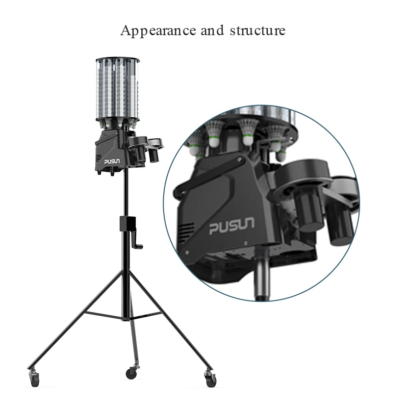 Strong Power Professional Automatic Badminton Ball Machine With App Remote Control Badminton Shuttlecock Feeder Machine