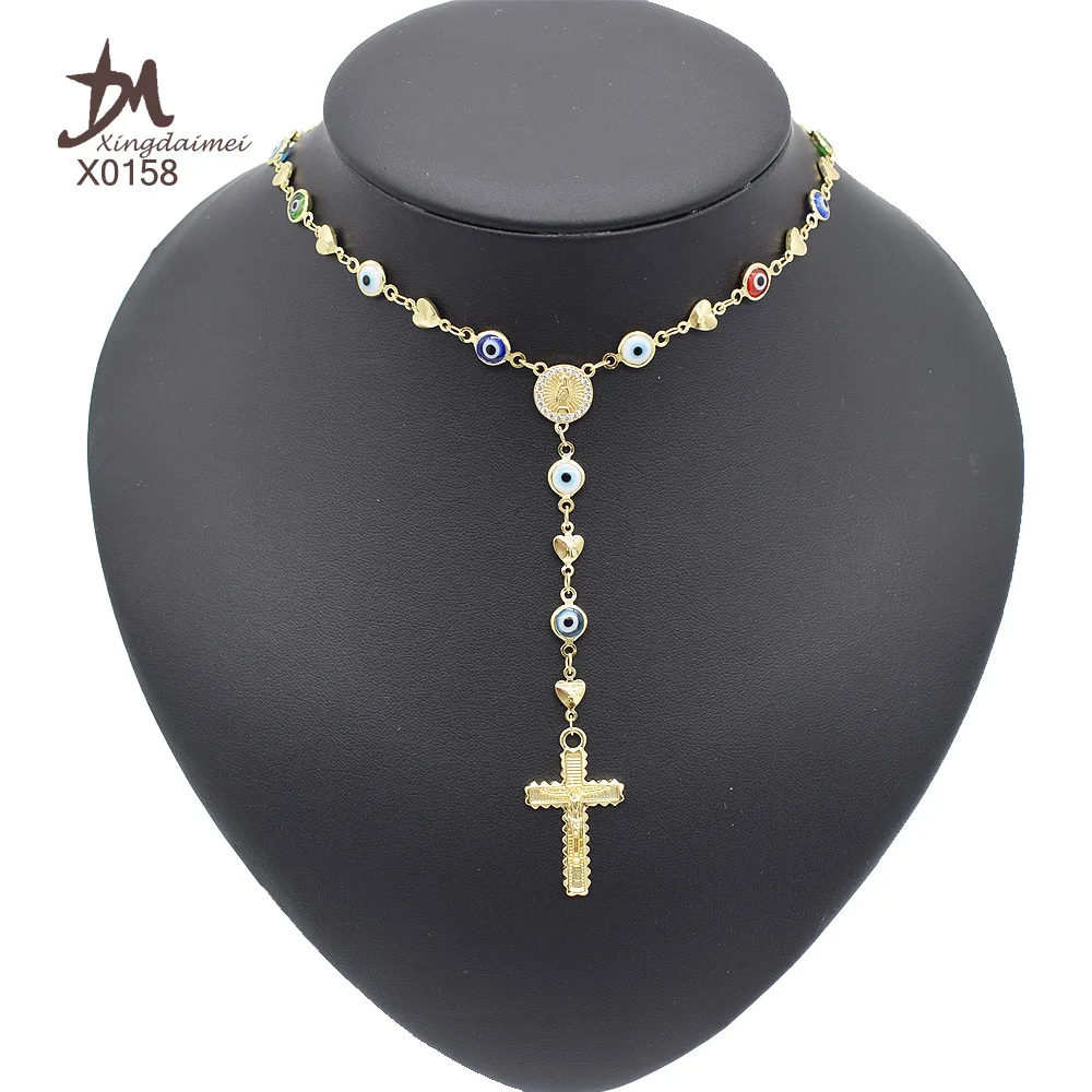 X0158 new design evil eyes religious necklace 18k gold religious pendant necklace