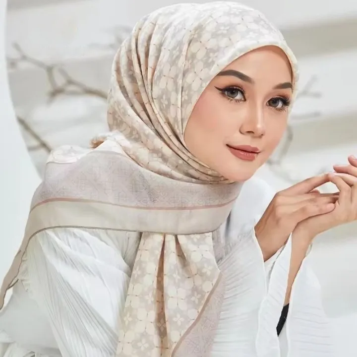 Женский хлопковый шарф с принтом