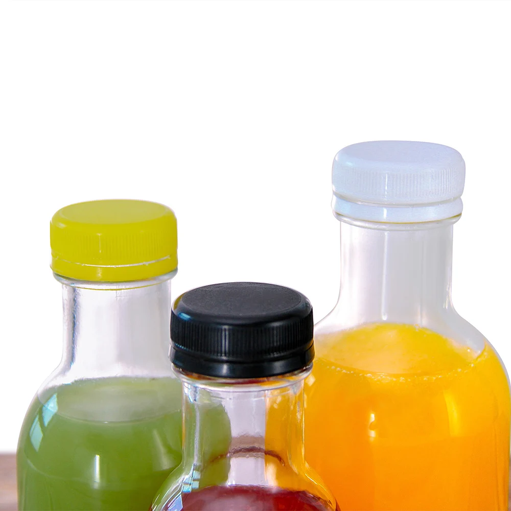 New Design Cylinder Glass Bottles with Screw Aluminum Plastic Lid for Beverage Soy Chili Sauce