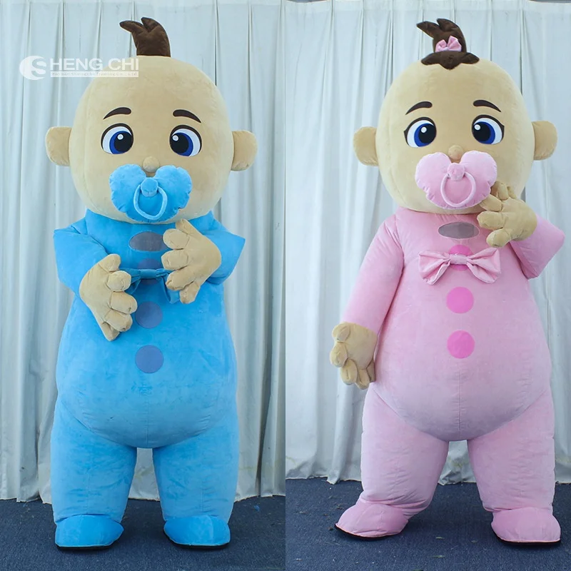 2m/2.6m 6.6ft/8.5ft Top Quality Inflatable Baby Mascot Costume Pink And Blue Boy/Girl Baby Mascot Costume Cosplay Suit