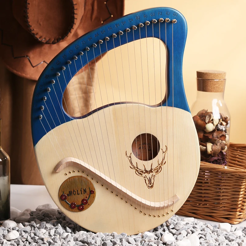 Factory Wholesale Spruce Wood Piano Musical Instrument Full Sound 24 Strings Lyre Harp