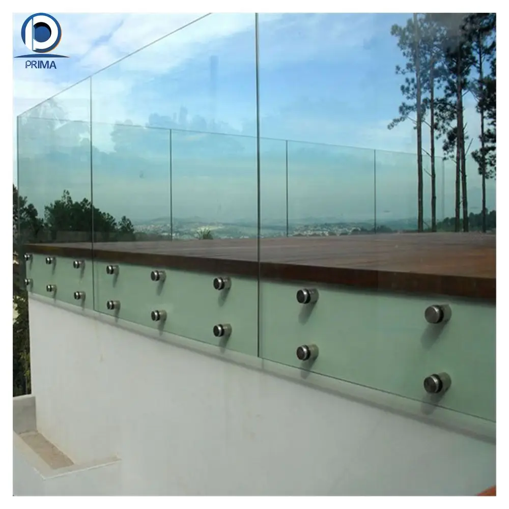 Orient стеклянные рельсовые Современная квадрат из нержавеющей стали и Круглые Стекло противостояние перила балясины